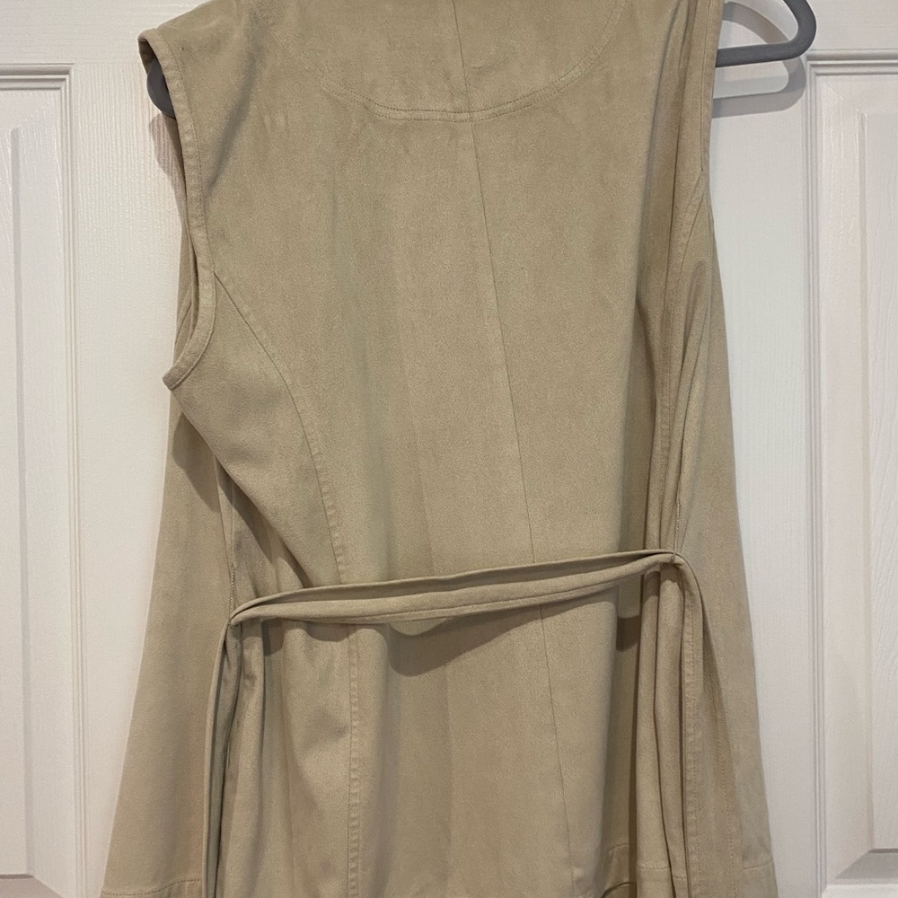Juicy Couture belted vest tan ultra suede